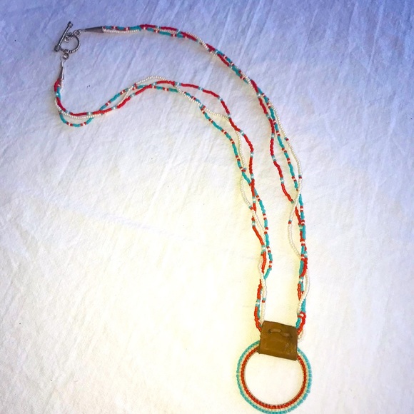 Handcrafted Peyote Beaded Circle Necklace Or Eyeglass Holder Necklace - Picture 2 of 7